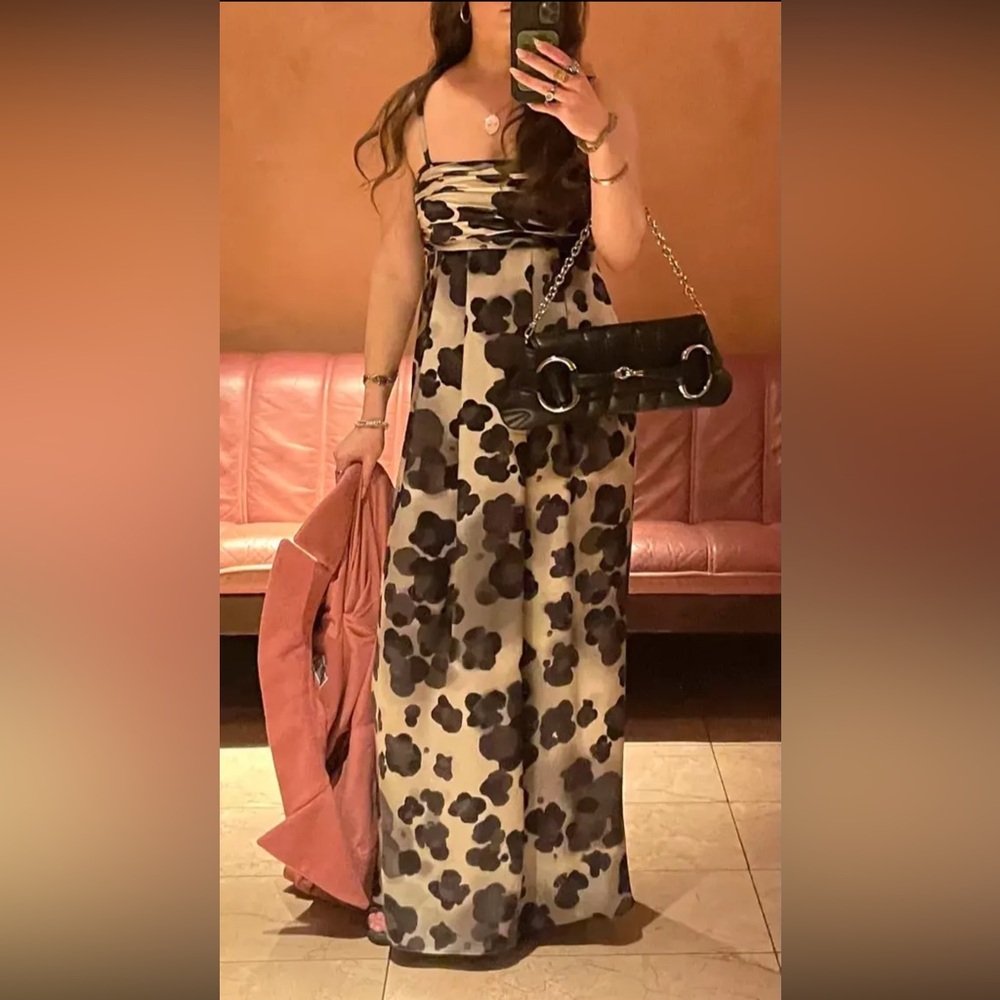 Vintage Moschino Leopard Silk Maxi Dress SZ IT 40